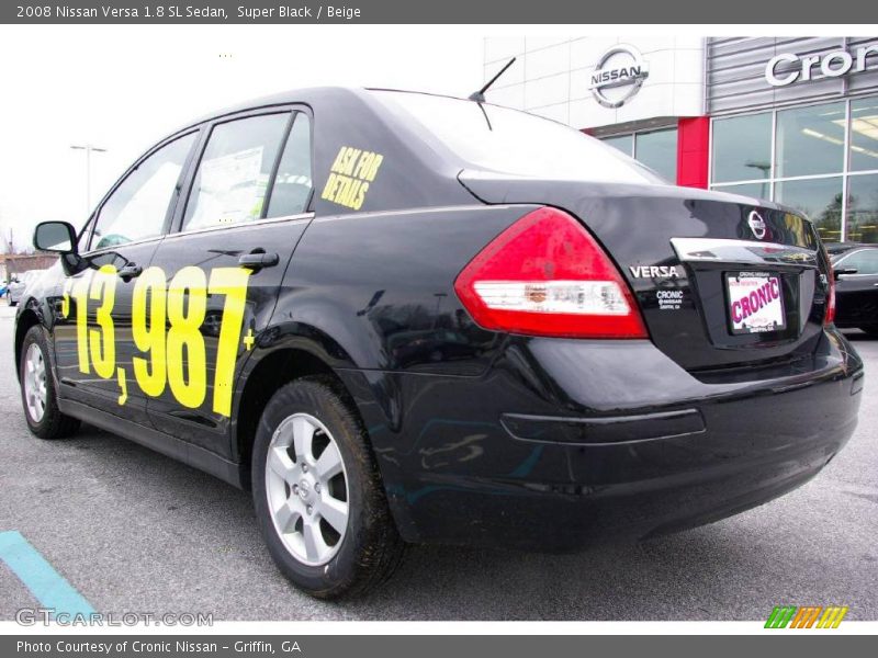 Super Black / Beige 2008 Nissan Versa 1.8 SL Sedan