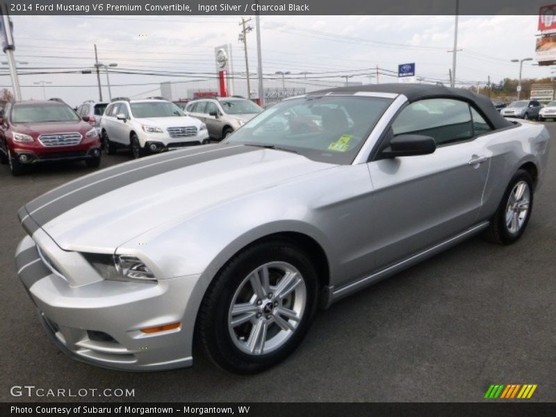 Ingot Silver / Charcoal Black 2014 Ford Mustang V6 Premium Convertible