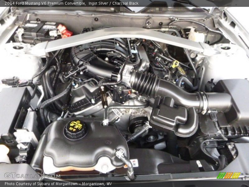 Ingot Silver / Charcoal Black 2014 Ford Mustang V6 Premium Convertible