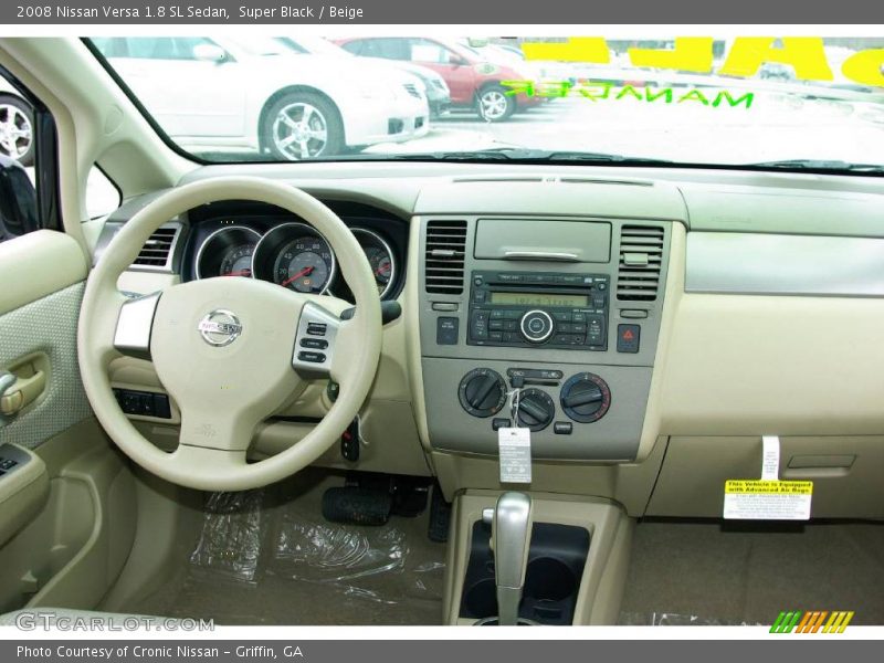 Super Black / Beige 2008 Nissan Versa 1.8 SL Sedan