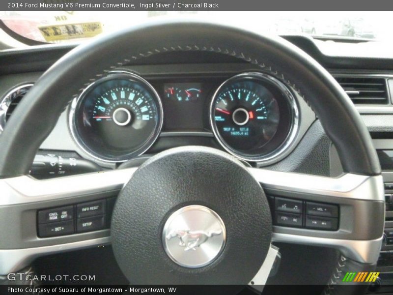 Ingot Silver / Charcoal Black 2014 Ford Mustang V6 Premium Convertible