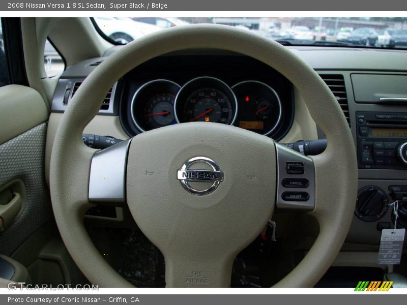 Super Black / Beige 2008 Nissan Versa 1.8 SL Sedan