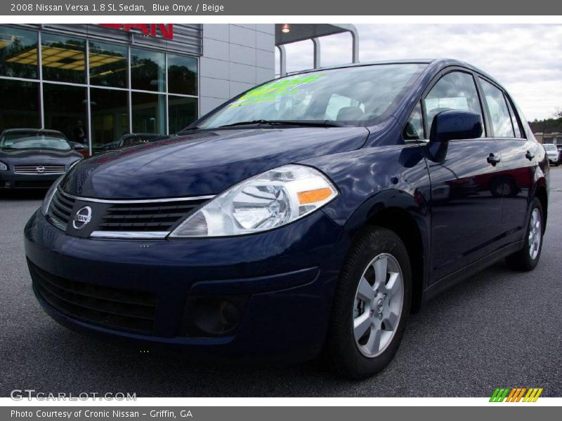 Blue Onyx / Beige 2008 Nissan Versa 1.8 SL Sedan