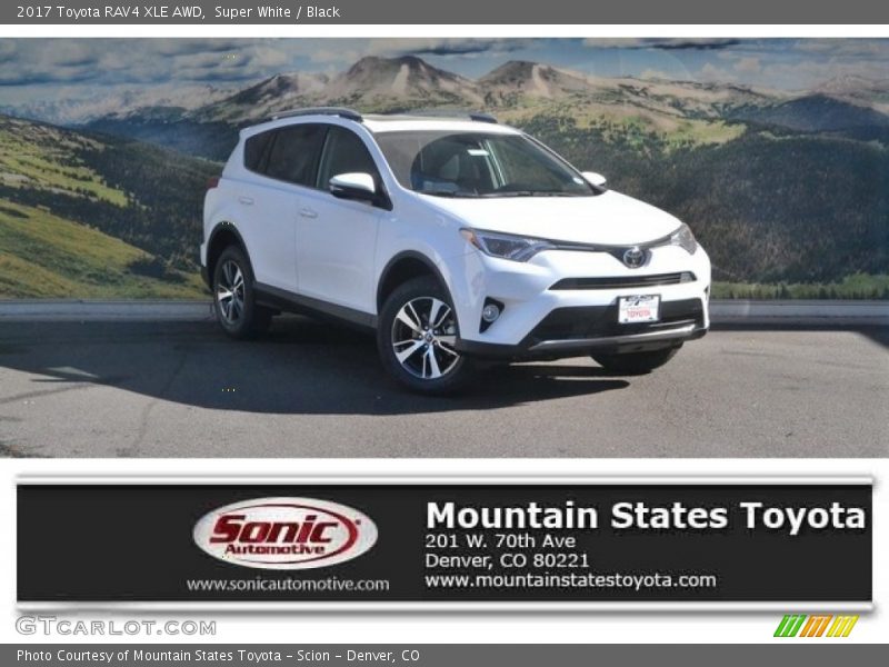 Super White / Black 2017 Toyota RAV4 XLE AWD