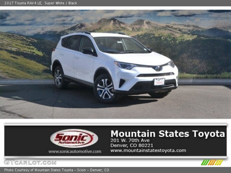 Super White / Black 2017 Toyota RAV4 LE