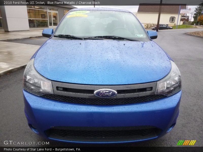 Blue Flame Metallic / Charcoal Black 2010 Ford Focus SES Sedan