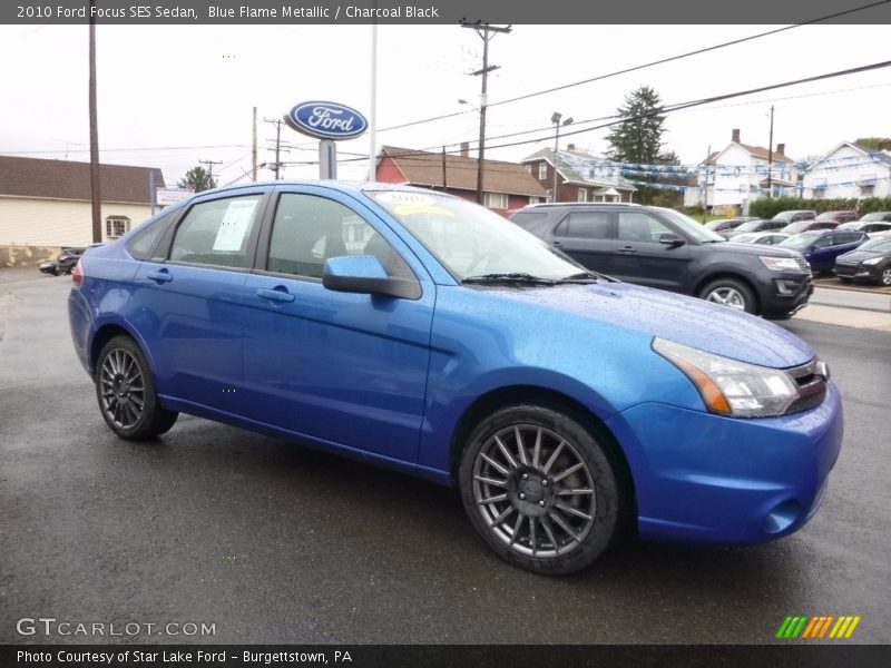Blue Flame Metallic / Charcoal Black 2010 Ford Focus SES Sedan