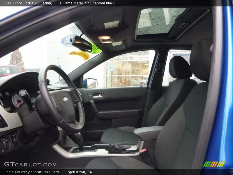 Blue Flame Metallic / Charcoal Black 2010 Ford Focus SES Sedan