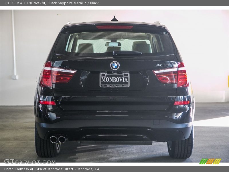 Black Sapphire Metallic / Black 2017 BMW X3 sDrive28i