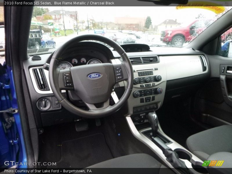 Blue Flame Metallic / Charcoal Black 2010 Ford Focus SES Sedan