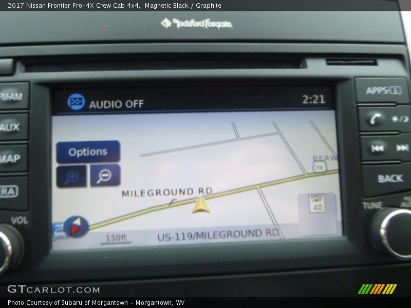 Navigation of 2017 Frontier Pro-4X Crew Cab 4x4