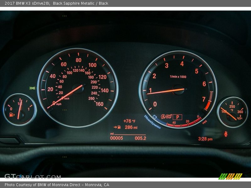 Black Sapphire Metallic / Black 2017 BMW X3 sDrive28i