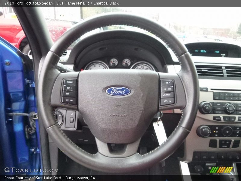 Blue Flame Metallic / Charcoal Black 2010 Ford Focus SES Sedan