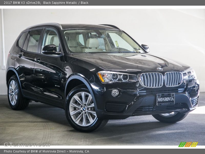 Black Sapphire Metallic / Black 2017 BMW X3 sDrive28i