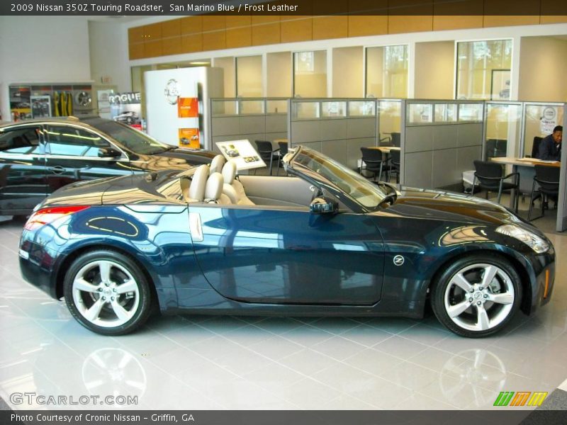 San Marino Blue / Frost Leather 2009 Nissan 350Z Touring Roadster