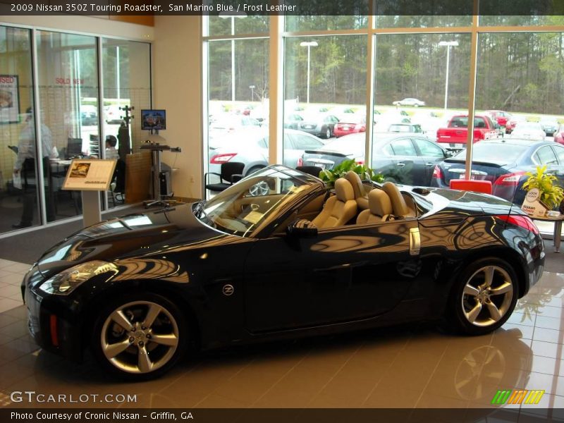 San Marino Blue / Frost Leather 2009 Nissan 350Z Touring Roadster