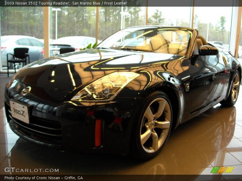 San Marino Blue / Frost Leather 2009 Nissan 350Z Touring Roadster