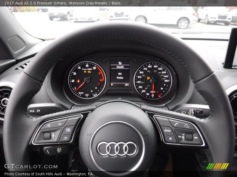 Monsoon Gray Metallic / Black 2017 Audi A3 2.0 Premium quttaro