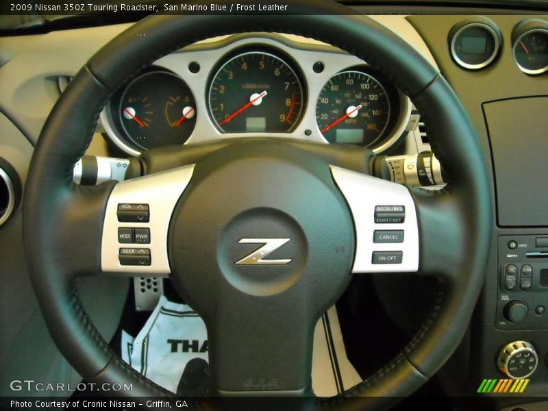 San Marino Blue / Frost Leather 2009 Nissan 350Z Touring Roadster