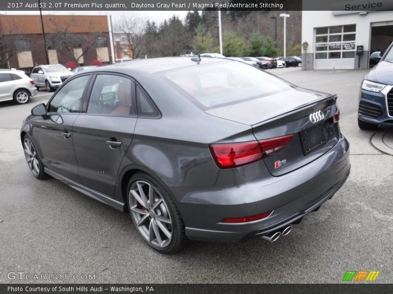 Daytona Gray Pearl / Magma Red/Anthracite Stitching 2017 Audi S3 2.0T Premium Plus quattro
