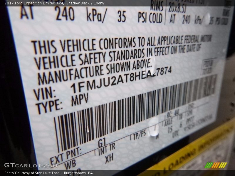 Shadow Black / Ebony 2017 Ford Expedition Limited 4x4