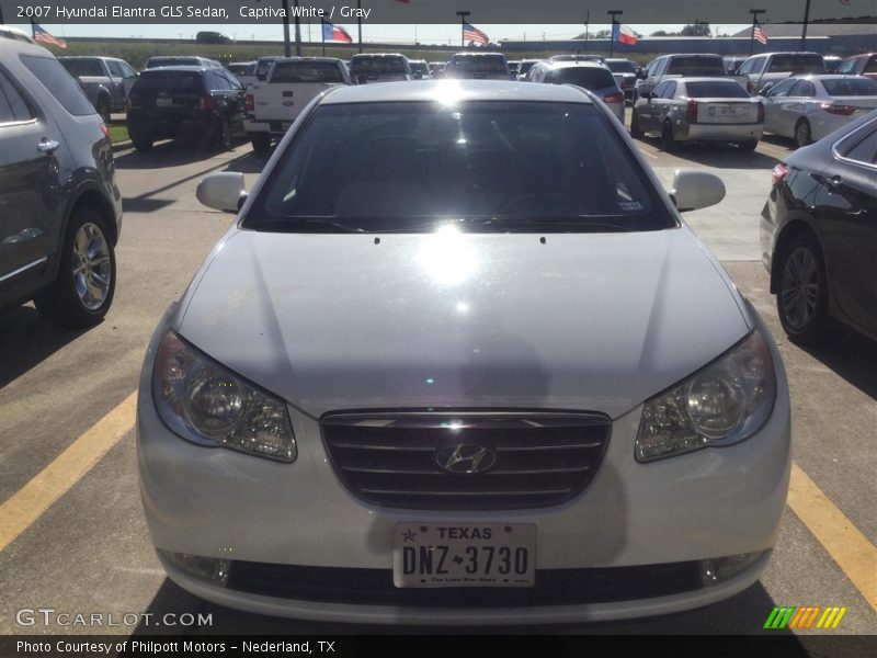 Captiva White / Gray 2007 Hyundai Elantra GLS Sedan