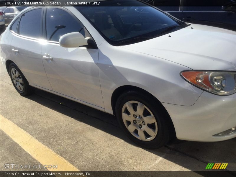 Captiva White / Gray 2007 Hyundai Elantra GLS Sedan