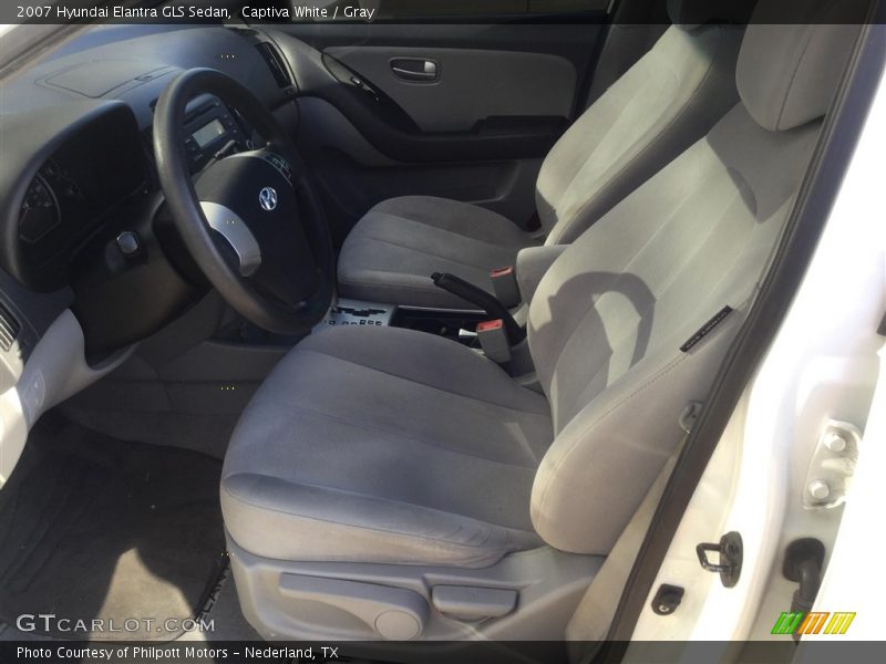 Captiva White / Gray 2007 Hyundai Elantra GLS Sedan