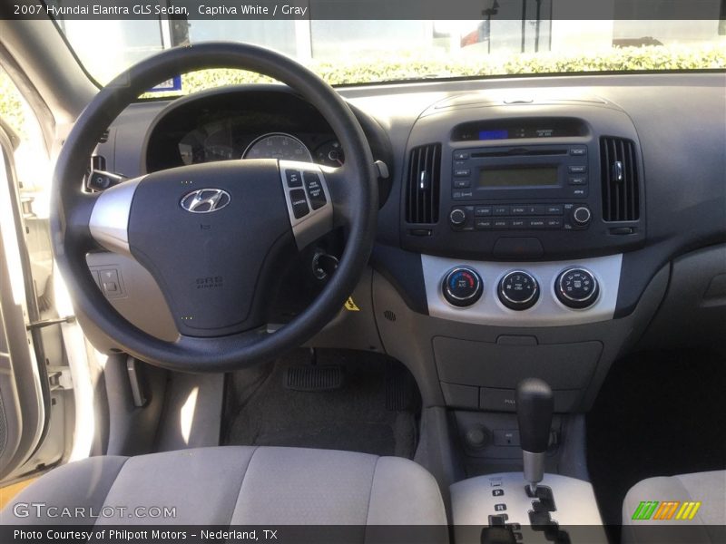 Captiva White / Gray 2007 Hyundai Elantra GLS Sedan