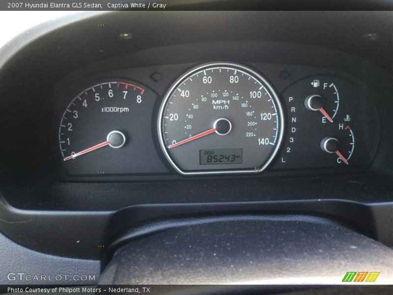 Captiva White / Gray 2007 Hyundai Elantra GLS Sedan