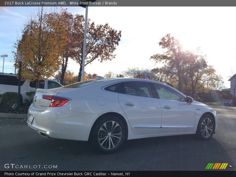 White Frost Tricoat / Brandy 2017 Buick LaCrosse Premium AWD