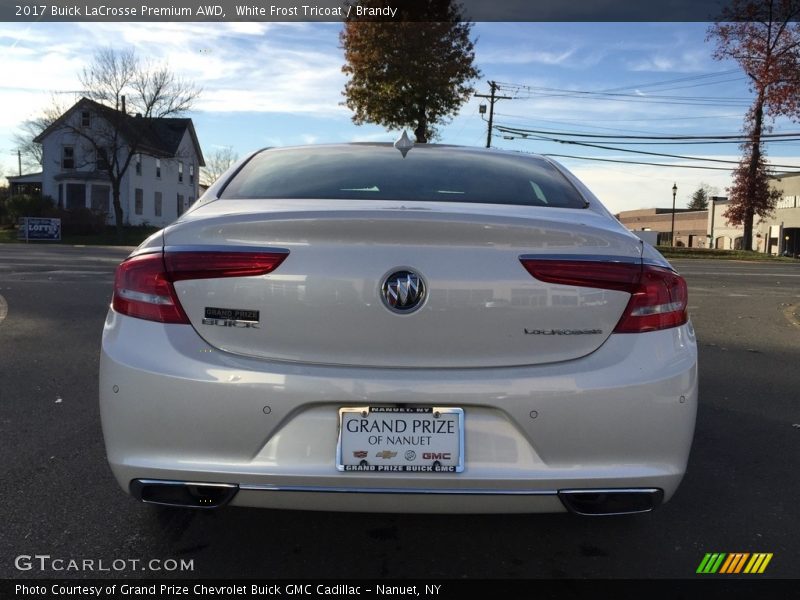 White Frost Tricoat / Brandy 2017 Buick LaCrosse Premium AWD