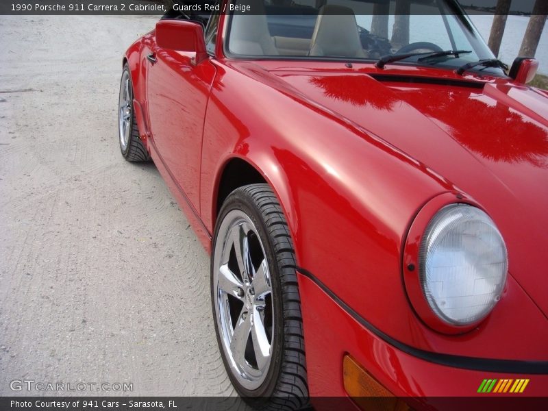 Guards Red / Beige 1990 Porsche 911 Carrera 2 Cabriolet