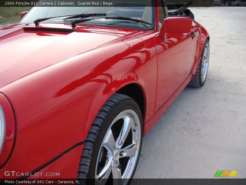 Guards Red / Beige 1990 Porsche 911 Carrera 2 Cabriolet