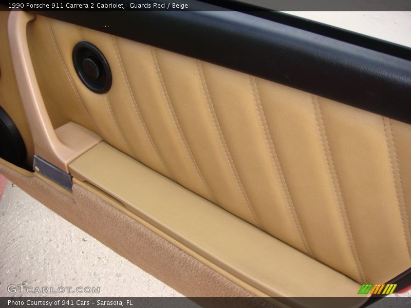 Guards Red / Beige 1990 Porsche 911 Carrera 2 Cabriolet
