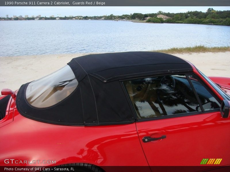 Guards Red / Beige 1990 Porsche 911 Carrera 2 Cabriolet