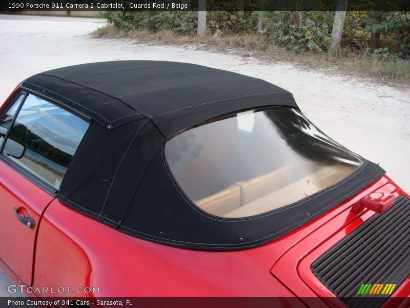 Guards Red / Beige 1990 Porsche 911 Carrera 2 Cabriolet