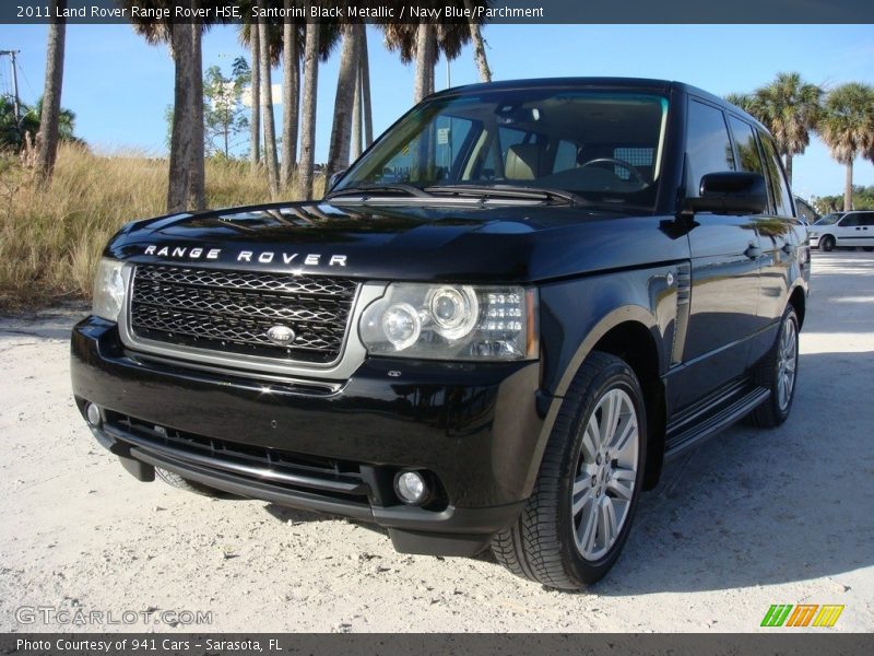 Santorini Black Metallic / Navy Blue/Parchment 2011 Land Rover Range Rover HSE