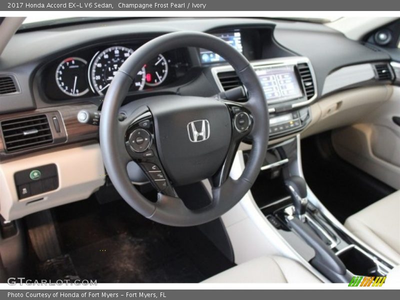 Champagne Frost Pearl / Ivory 2017 Honda Accord EX-L V6 Sedan