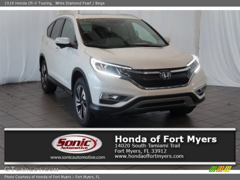 White Diamond Pearl / Beige 2016 Honda CR-V Touring