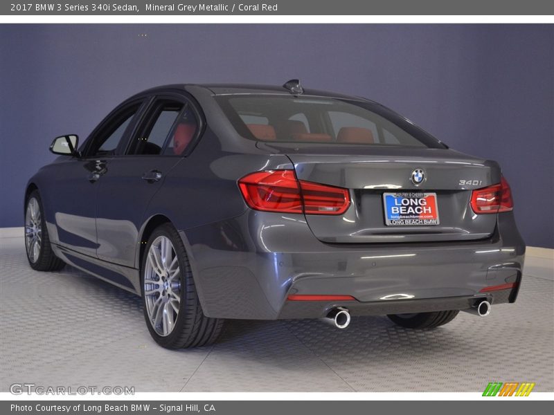 Mineral Grey Metallic / Coral Red 2017 BMW 3 Series 340i Sedan