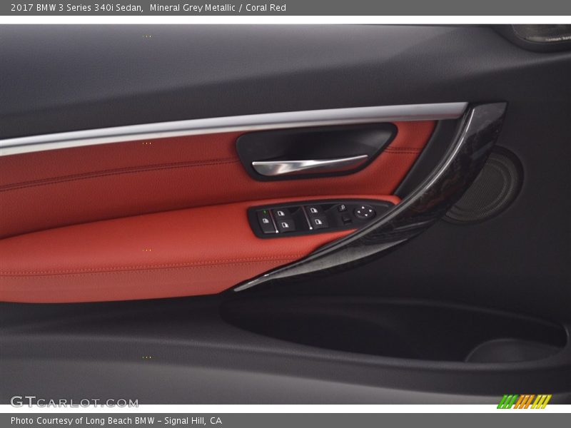 Mineral Grey Metallic / Coral Red 2017 BMW 3 Series 340i Sedan