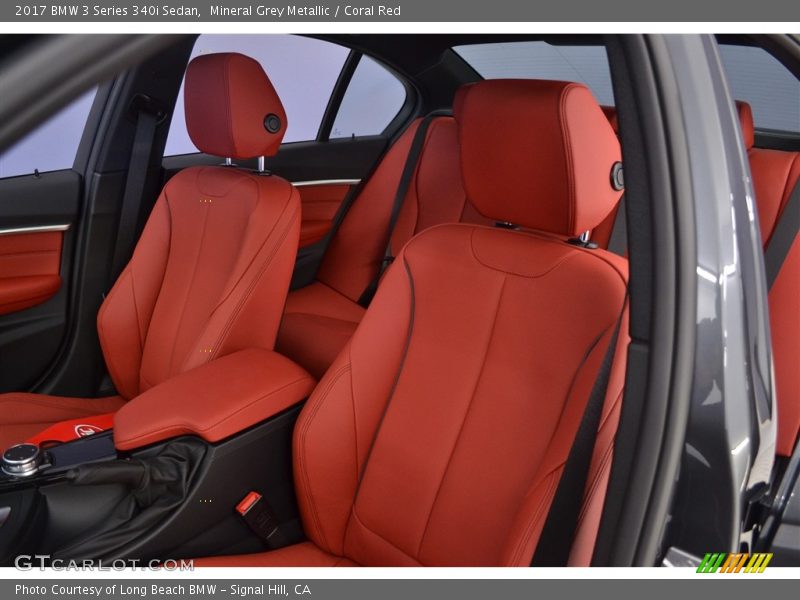 Mineral Grey Metallic / Coral Red 2017 BMW 3 Series 340i Sedan