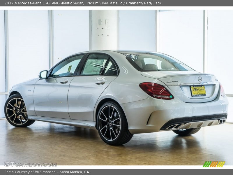 Iridium Silver Metallic / Cranberry Red/Black 2017 Mercedes-Benz C 43 AMG 4Matic Sedan