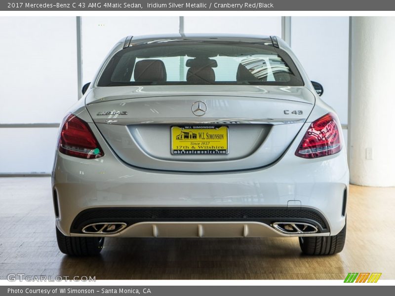 Iridium Silver Metallic / Cranberry Red/Black 2017 Mercedes-Benz C 43 AMG 4Matic Sedan