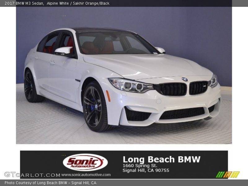 Alpine White / Sakhir Orange/Black 2017 BMW M3 Sedan