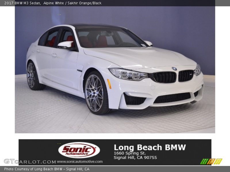 Alpine White / Sakhir Orange/Black 2017 BMW M3 Sedan