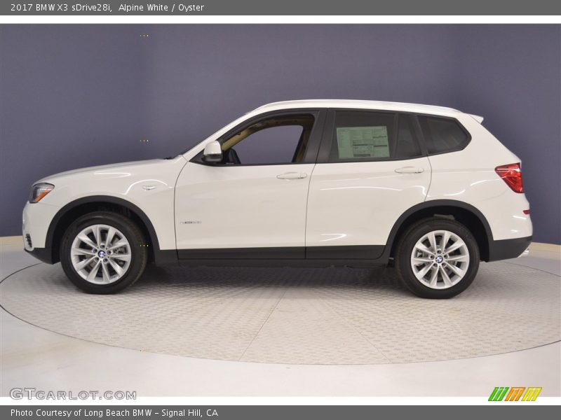 Alpine White / Oyster 2017 BMW X3 sDrive28i