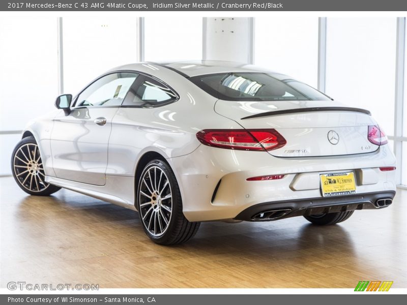 Iridium Silver Metallic / Cranberry Red/Black 2017 Mercedes-Benz C 43 AMG 4Matic Coupe