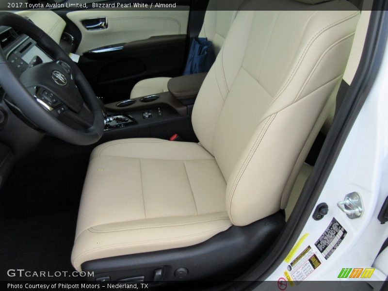 Front Seat of 2017 Avalon Limited